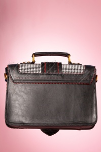 Banned Retro - 50s Betty Does Country Houndstooth Satchel Bag in Black 5