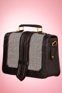 Banned Retro - 50s Betty Does Country Houndstooth Satchel Bag in Black