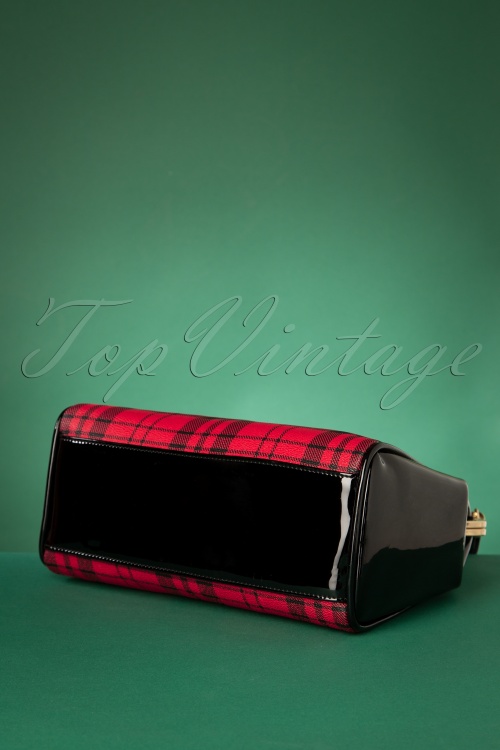 Banned Retro - 50s Caraboo Tartan Bag in Black and Red 4
