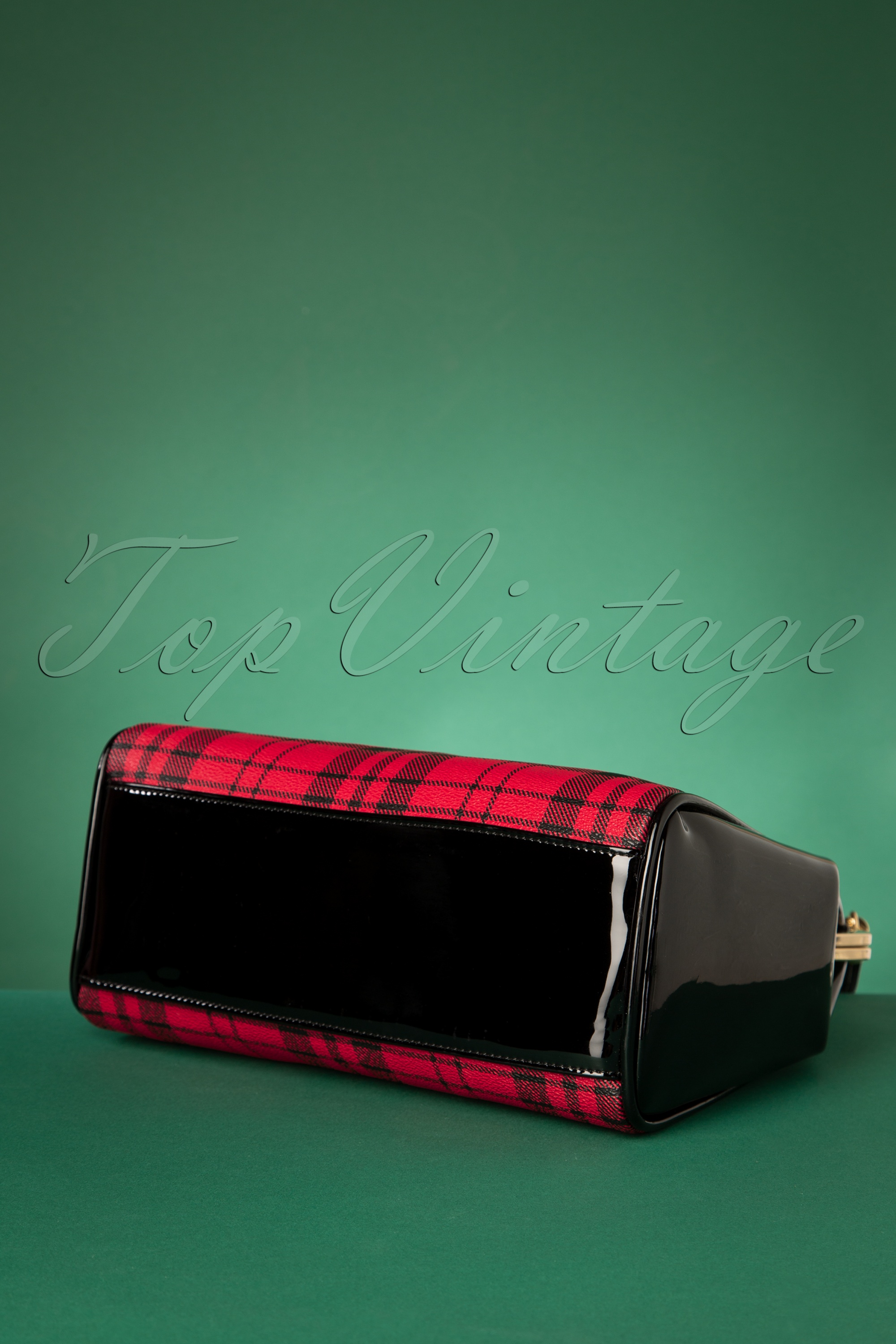 Banned Retro - Caraboo Tartan tas in zwart en rood 4