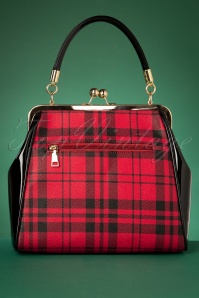 Banned Retro - 50s Caraboo Tartan Bag in Black and Red 5