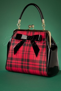 Banned Retro - 50s Caraboo Tartan Bag in Black and Red 2