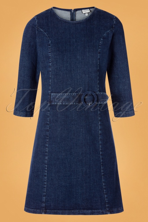 Mademoiselle YéYé - Long Summer Dress Années 60 en Bleu Jean
