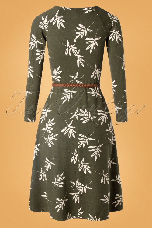 Mademoiselle YéYé - 60s Let the Leaves Dance Dress in Green 5