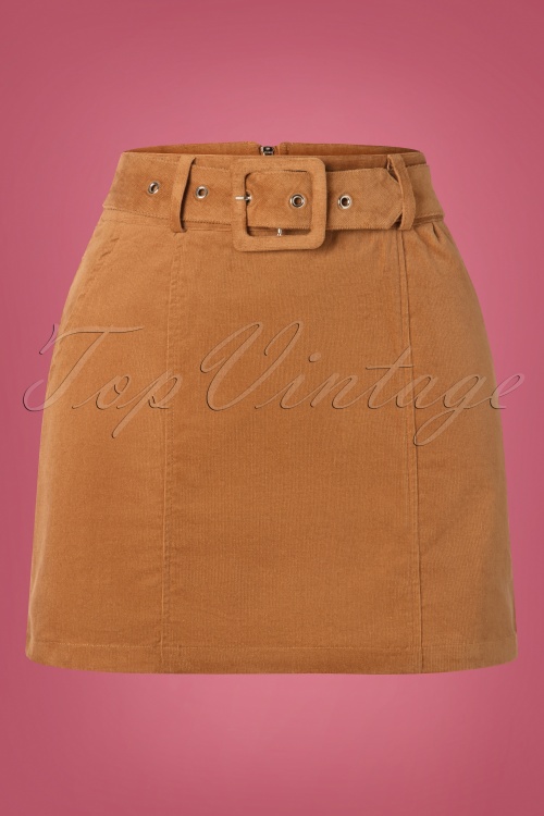 Louche - 60s Amir Cord Mini Skirt in Tan 2