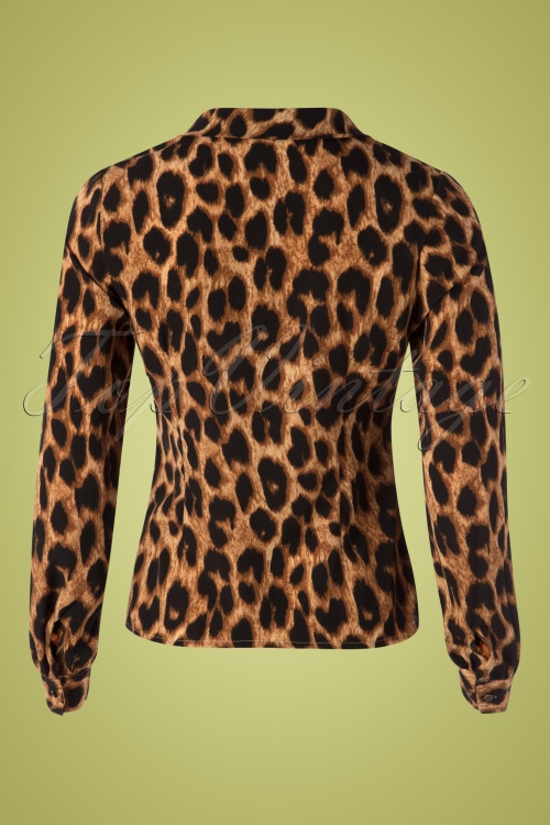 Banned Retro - 50s Bow Blouse in Leopard 3