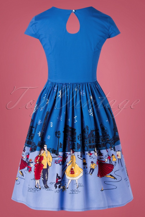 Banned Retro - 50s Romance Lives Swing Dress in Blue 5