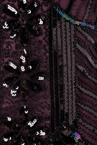 Unique Vintage - Veronique Fringe Flapper-jurk in metallic paars 3