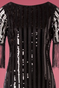 Unique Vintage - Marcy jurk met franjes in zwart 3