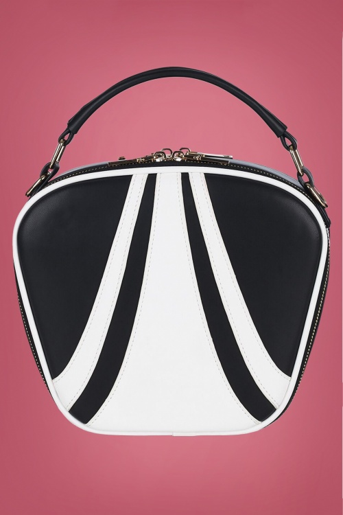 Lulu Hun - 50s Jeanie Bowling Bag in Black and White 