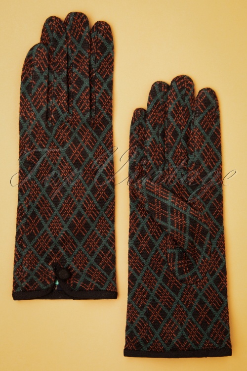 King Louie - 60s Argyle Gloves in Black