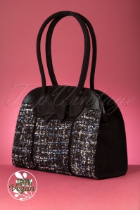 Ruby Shoo - Kobe Tweed Handbag Années 60 en Noir