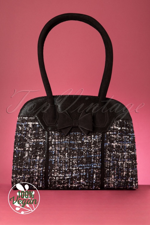 Ruby Shoo - 60s Kobe Tweed Handbag in Black  2
