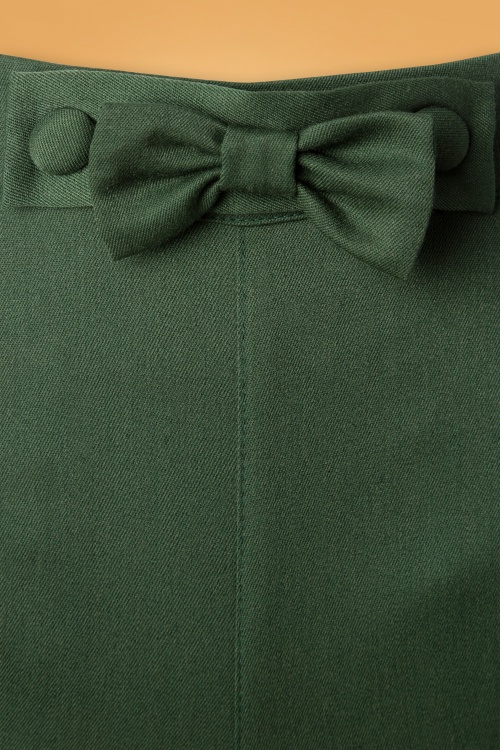 Banned Retro - 40s Hidden Away Trousers in Dark Green 2
