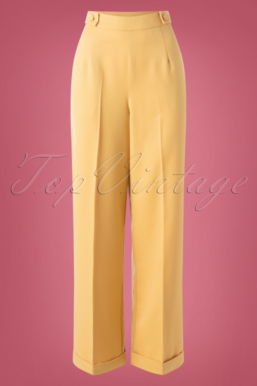Banned Retro - 40s Party On Classy Trousers in Mustard