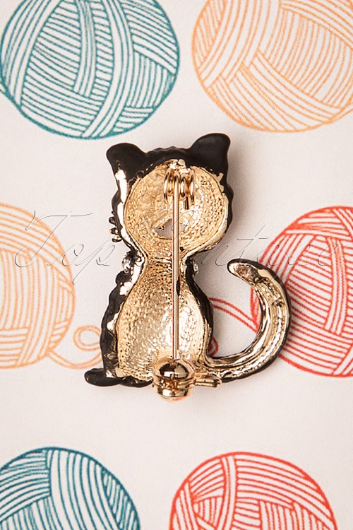 Collectif Clothing - 50s Black Kitty Brooch 2