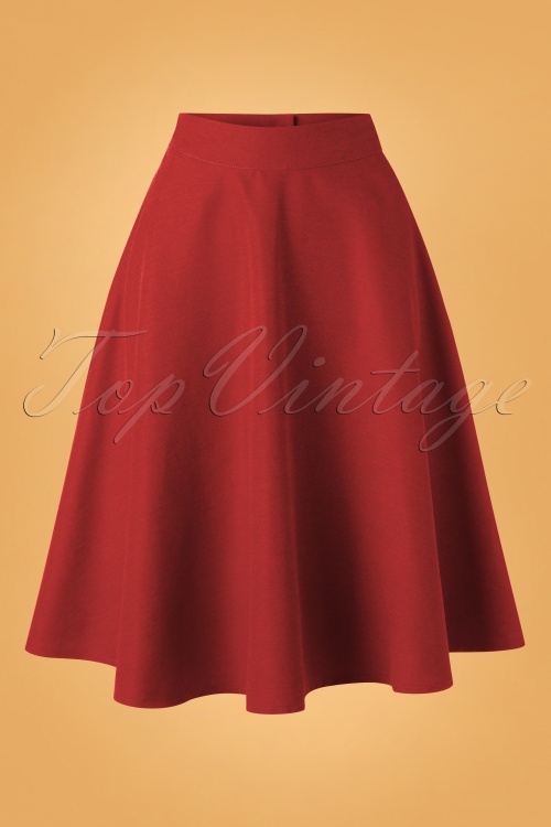 Banned Retro - Sally Swing Skirt Années 50 en Rouge Vif