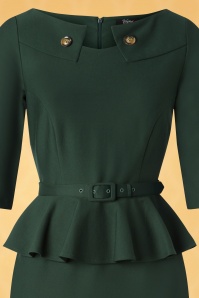Vintage Diva  - The Irene Pencil Dress in Forest Green 4