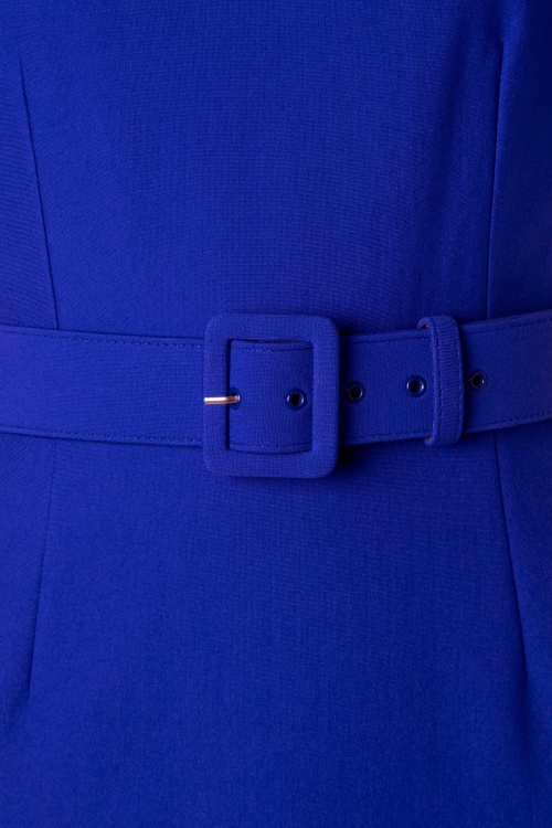 Vintage Diva  - The Jackie Pencil Dress en Bleu Roi 6
