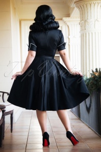 Vintage Diva  - The Dahlia Swing Dress in Black 3