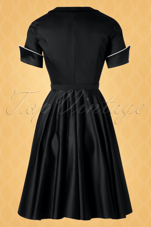 Vintage Diva  - The Dahlia Swing Dress in Black 7