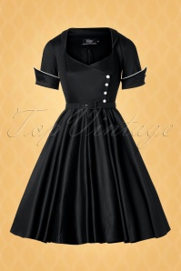 Vintage Diva  - The Dahlia Swing Dress in Black 5