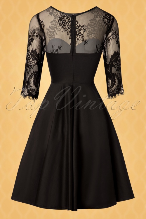 Vintage Diva  - De Julia Swing-jurk in zwart 9