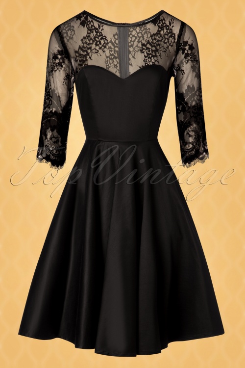 Vintage Diva  - De Julia Swing-jurk in zwart 5