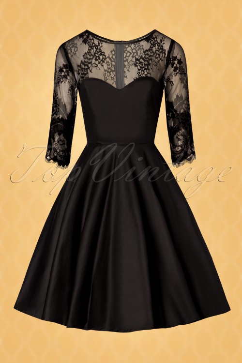 Vintage Diva  - The Julia Swing Dress in Black 6