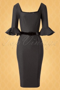 Vintage Diva  - The Fay Pencil Dress in Grey 3