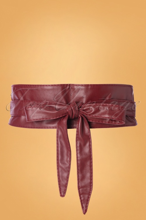 Collectif Clothing - 50s Obi Wrap Belt in Burgundy