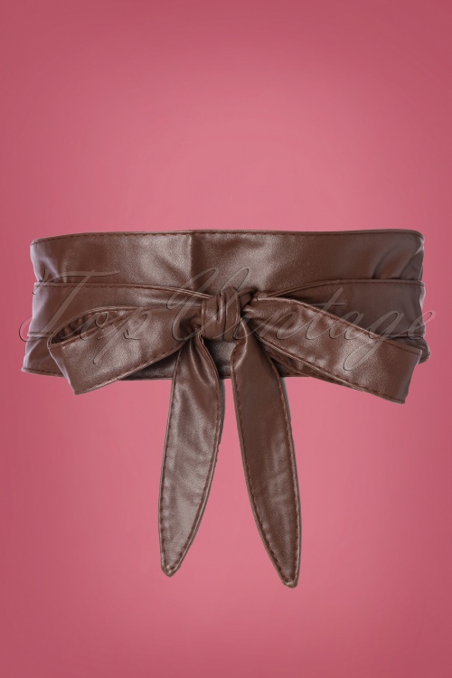 Collectif Clothing - 50s Obi Wrap Belt in Brown