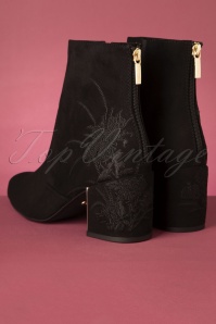 Tamaris - 60s Marley Embroidered Ankle Booties in Black  5