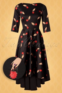 Vintage Diva  - The Amber Swing Dress in Black 4