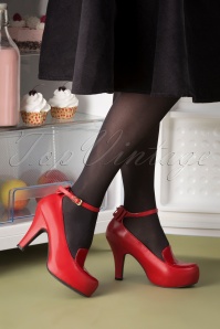 Lola Ramona ♥ Topvintage - 50s Angie Grow A Back Bow Pumps in Burned Red 2
