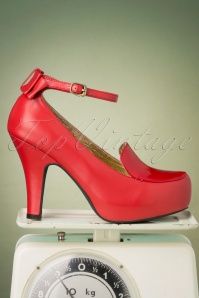 Lola Ramona ♥ Topvintage - Angie Grow A Back Bow-pumps in gebrand rood 5