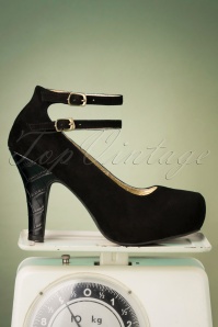 Lola Ramona ♥ Topvintage - 50s Angie Life Is A Party Suede Pumps in Black 5