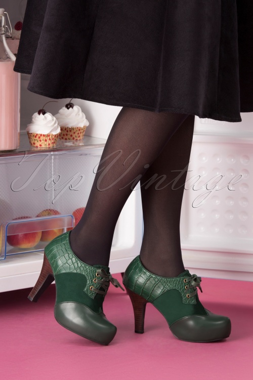 Lola Ramona ♥ Topvintage - 50s Angie Make It Happen Shoe Booties in Bottle Green