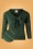 Banned Retro - 50s Charlie Chevron Top in Dark Green