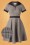 Banned Retro - 50s Happy Check Diner Dress in Grey 2