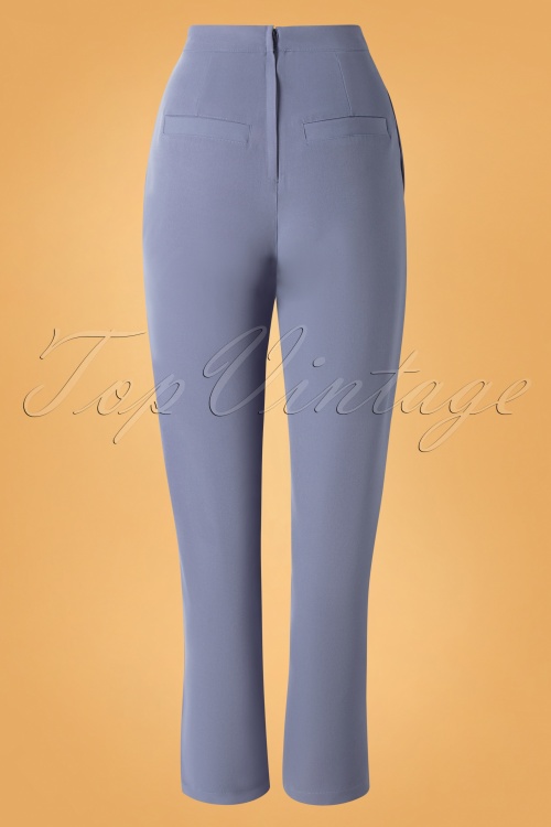 Banned Retro - 50s Wear Me Everywhere Trousers in Dusty Blue 2