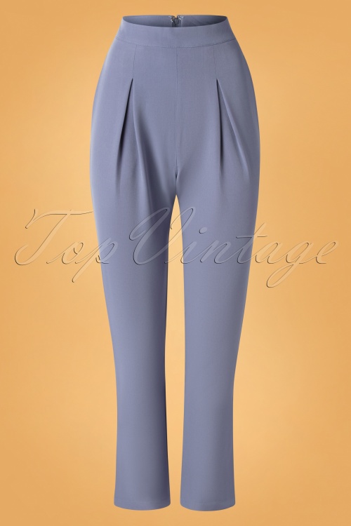 Banned Retro - 50s Wear Me Everywhere Trousers in Dusty Blue