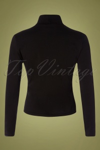 Banned Retro - 60s Jersey Turtle Neck Top in Black 2