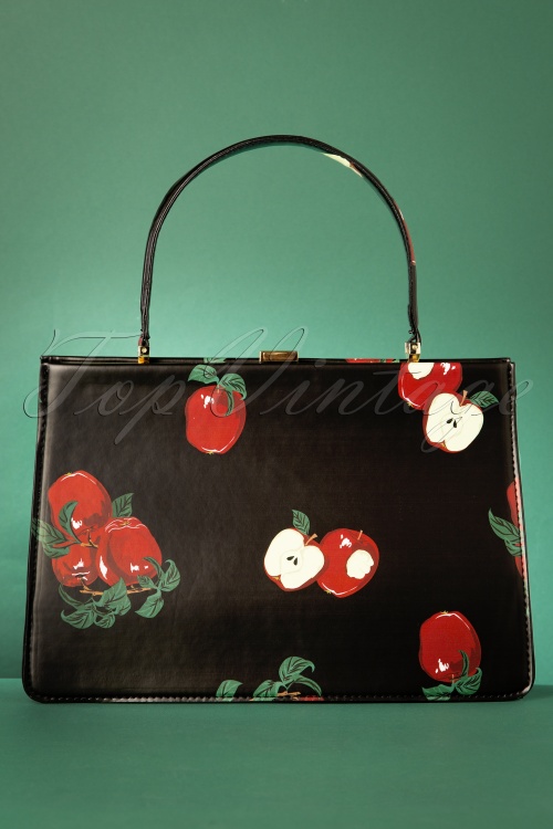 Collectif Clothing - 50s Suzie Apple Bag in Black 5