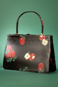 Collectif Clothing - 50s Suzie Apple Bag in Black 2