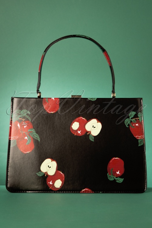 Collectif Clothing - 50s Suzie Apple Bag in Black