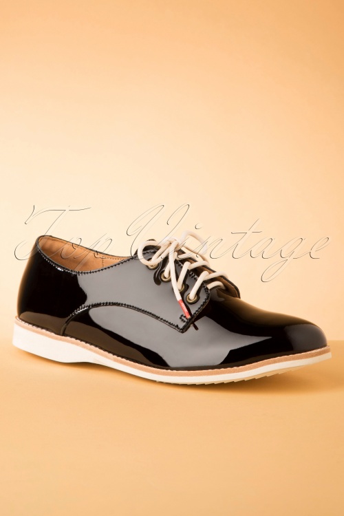Rollie - Derby Patent Shoes Années 60 en Noir