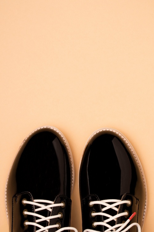Rollie - Derby Patent Shoes Années 60 en Noir 3