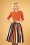 Collectif 29814 Jasmine Pumpkin Stripe Swing Skirt in Multi 20190715 040MW