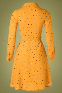 Circus - Cheers Swing Dress Années 60 en Jaune Moutarde  5